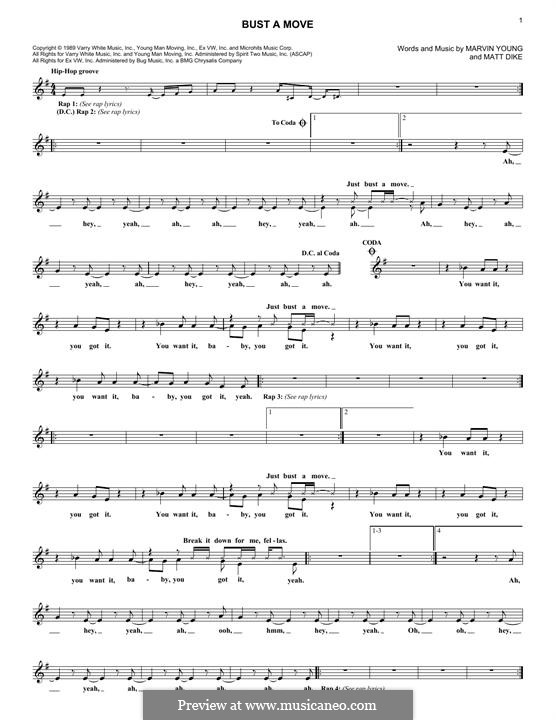 Bust a Move: melodia by Marvin Young, Matt Dike