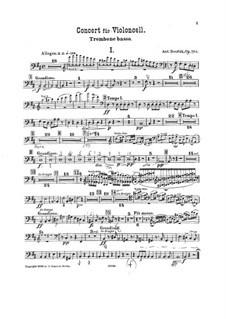 Concerto for Cello and Orchestra in B Minor, B.191 Op.104: Parte em trombone basso by Antonín Dvořák