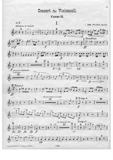 Concerto for Cello and Orchestra in B Minor, B.191 Op.104: trompa parte II by Antonín Dvořák