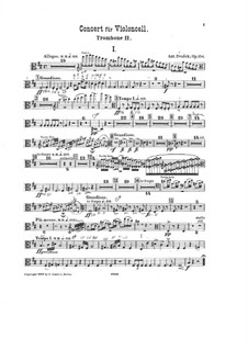 Concerto for Cello and Orchestra in B Minor, B.191 Op.104: trombone parte II by Antonín Dvořák