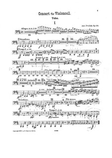 Concerto for Cello and Orchestra in B Minor, B.191 Op.104: Tuba, partes by Antonín Dvořák