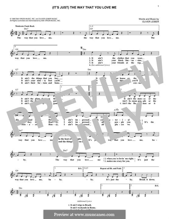 (It's Just) The Way That You Love Me: melodia by Oliver Leiber