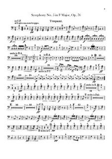 Symphony No.5 in F Major, B.54 Op.76: parte percusão by Antonín Dvořák