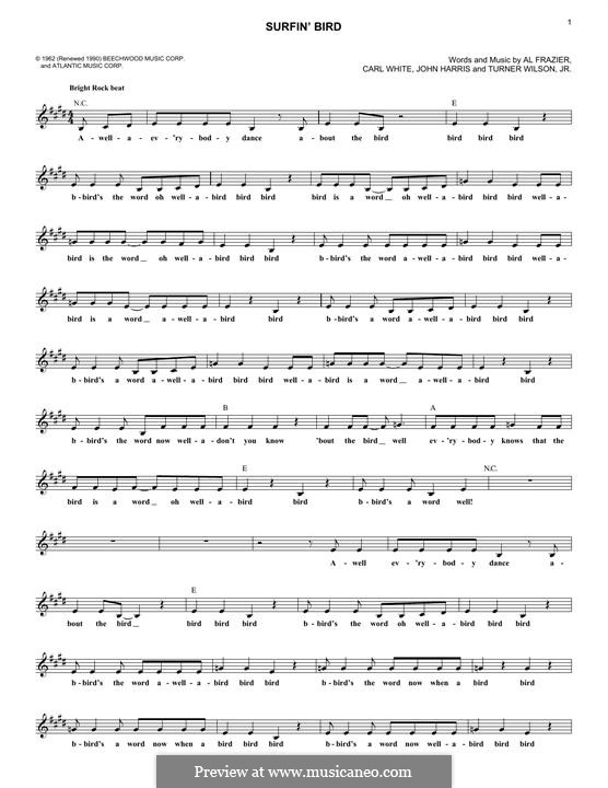 Surfin' Bird (The Trashmen): melodia by Charles White, Al Frazier, John Harris