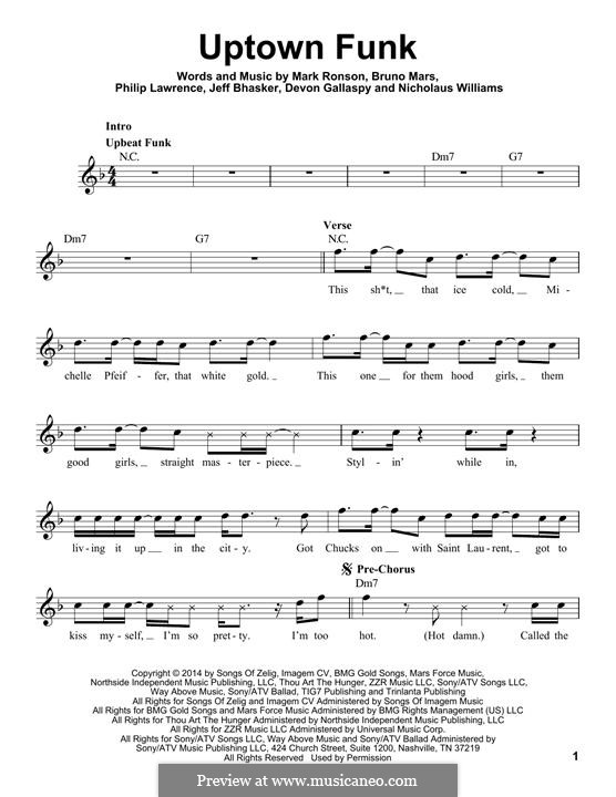 Vocal version: melodia by Jeff Bhasker, Bruno Mars, Philip Lawrence, Devon Gallaspy, Nicholaus Williams
