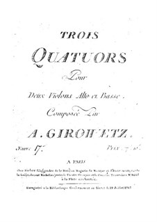 Six String Quartets, Op.17: Book II (No.4-6) by Adalbert Gyrowetz