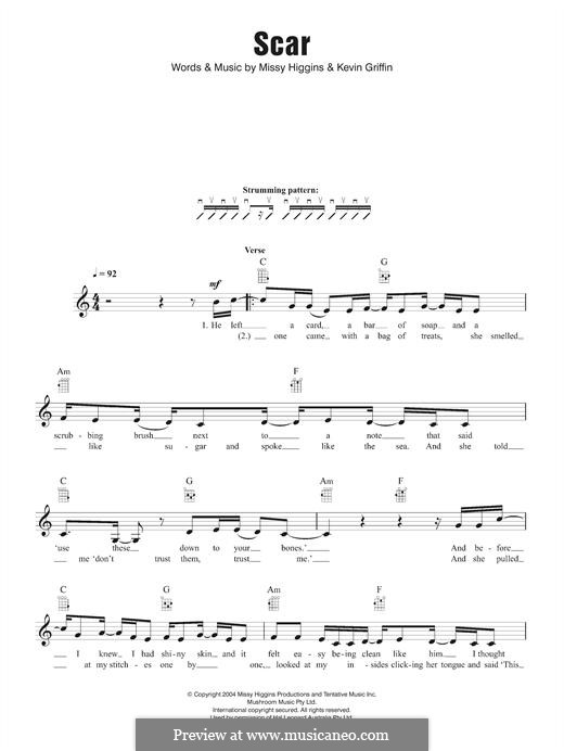 Scar (Missy Higgins): para ukulele by Kevin Griffin, Melissa Higgins