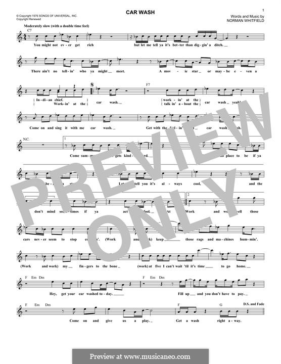 Car Wash (Rose Royce) por N.J. Whitfield Partituras on músicaNeo