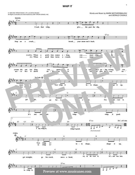 Whip It (Devo): melodia by Gerald Casale, Mark Mothersbaugh