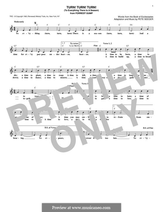 Turn! Turn! Turn! (To Everything There Is a Season): melodia by Pete Seeger