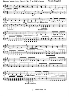 Danza Venezianas, Op.41: Danza Veneziana No.2 in Mi Minore by Marzia Gaggioli