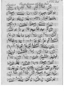 Sonata for Flute in A Minor, H 562 Wq 132: For a single performer by Carl Philipp Emanuel Bach