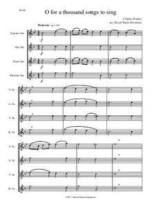 7 Songs of Glory for saxophone quartet: O for a thousand tongues to sing by Robert Lowry, William Howard Doane, Charles Wesley, Jr., William Batchelder Bradbury, Charles Hutchinson Gabriel, Edwin Othello Excell, Daniel B. Towner