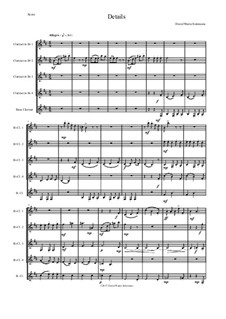 Details: For clarinet quintet (4 B flats and 1 Bass) by David W Solomons