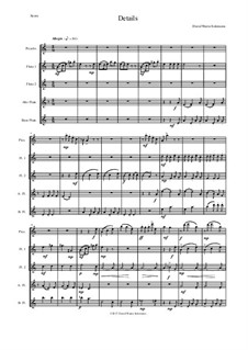 Details: For flute quintet (1 piccolo, 2 C flutes, 1 alto flute, 1 bass flute) by David W Solomons