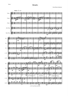 Details: For flute quintet (3 C flutes, 1 alto flute, 1 bass flute) by David W Solomons