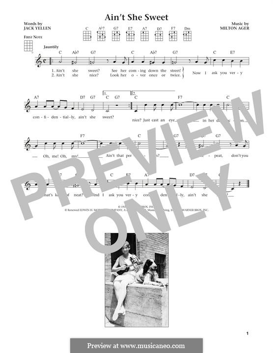 Ain't She Sweet (The Beatles): para ukulele by Milton Ager
