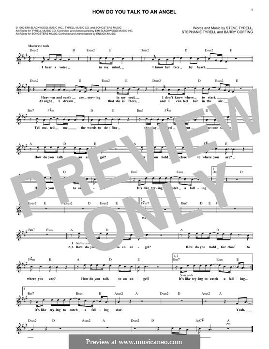 How Do You Talk to an Angel (Heights): melodia by Barry Coffing, Stephanie Tyrell, Steve Tyrell
