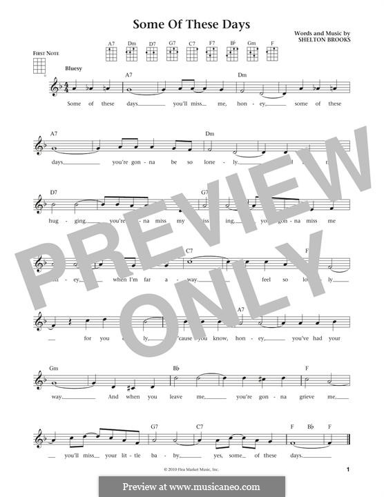 Some of These Days: para ukulele by Shelton Brooks