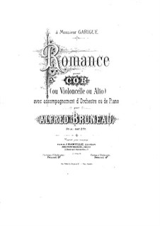 Romance for Cornet à pistons (or Cello, or Viola) and Piano: parte viola by Alfred Bruneau