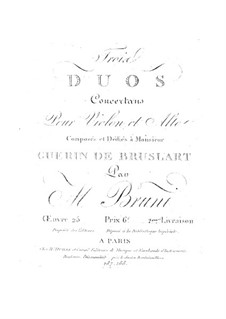 Three Duos for Violin and Viola, Op.25: livro II by Antonio Bartolomeo Bruni