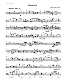 Berceuse (Lullaby) for Violin and Piano, Op.16: versão para violoncelo e piano by Gabriel Fauré
