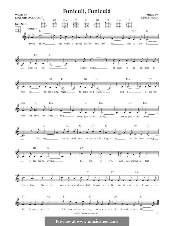 Funiculi, Funicula: para ukulele by Luigi Denza