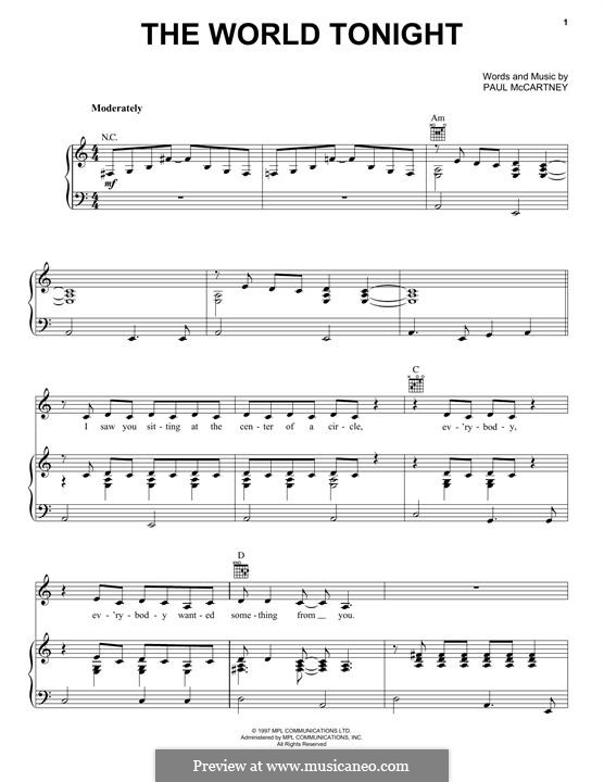 The World Tonight: Para vocais e piano (ou Guitarra) by Paul McCartney