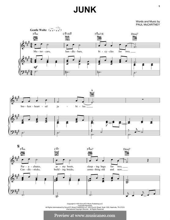 Junk: Para vocais e piano (ou Guitarra) by Paul McCartney