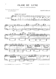 No.3 Clair de lune, for Piano: versão para piano de quatro mãos by Claude Debussy