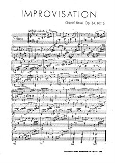 Huit pièces brèves (Eight Short Pieces), Op.84: No.5 Improvisation by Gabriel Fauré