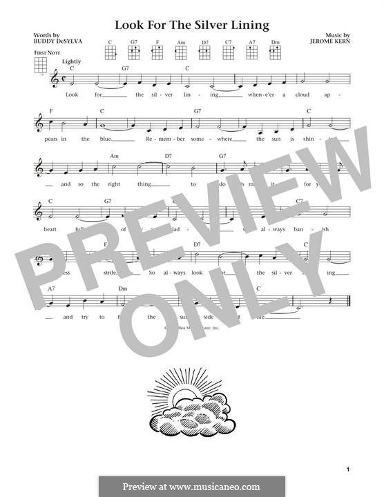 Look for the Silver Lining: para ukulele by Jerome Kern