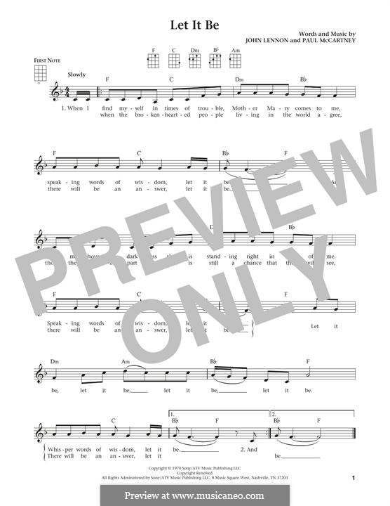 Instrumental version: para ukulele by John Lennon, Paul McCartney