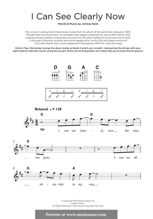 I Can See Clearly Now: para ukulele by Johnny Nash