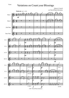 Count Your Blessings: Variations, for flute quartet by Edwin Othello Excell