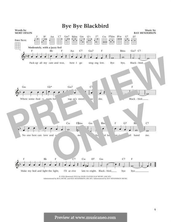 Bye Bye Blackbird: para ukulele by Ray Henderson
