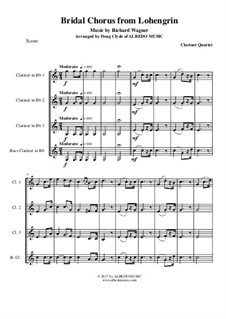 Bridal Chorus: para quarteto de clarinete by Richard Wagner