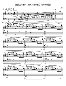 Prelude No.1 in C Major from my Book I of Preludes for Solo Piano, Op.3: Prelude No.1 in C Major from my Book I of Preludes for Solo Piano by John Martin III