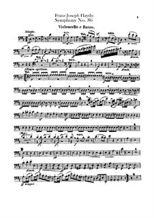 Symphony No.86 in D Major, Hob.I/86: parte violoncelo e contrabaixo by Joseph Haydn