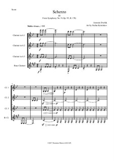 Movement III: For quartet clarinets by Antonín Dvořák