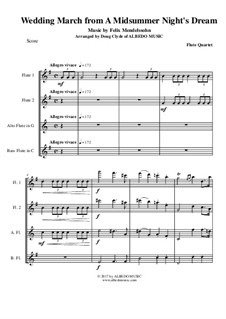 Wedding March: para quarteto de flauta by Felix Mendelssohn-Bartholdy