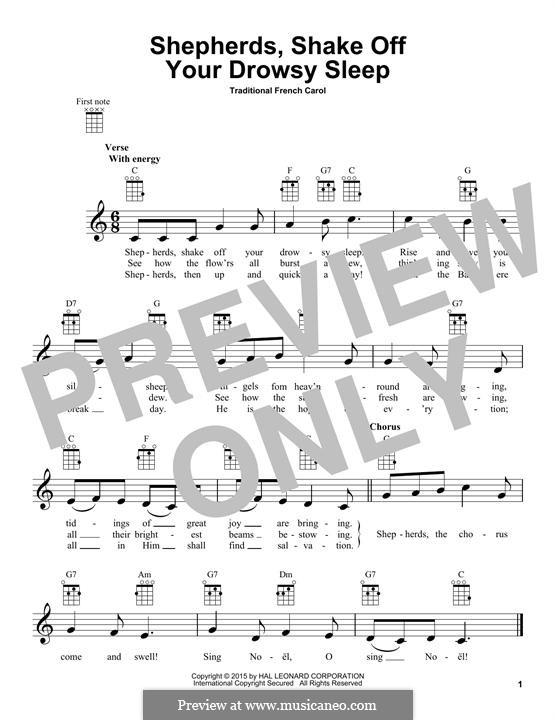 Shepherd! Shake Off Your Drowsy Sleep: para ukulele by folklore