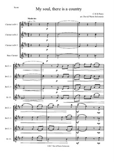My soul, there is a country: para quarteto de clarinete by Charles Hubert Hastings Parry