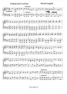 Preludios, Op.74: Preludio No.8 in Fa Minore by Marzia Gaggioli