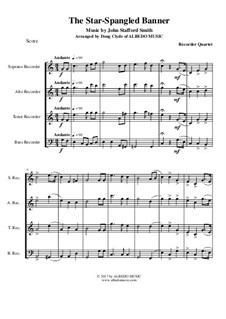 Instrumental version (quartet instruments): Para quarteto gravado by John Stafford Smith