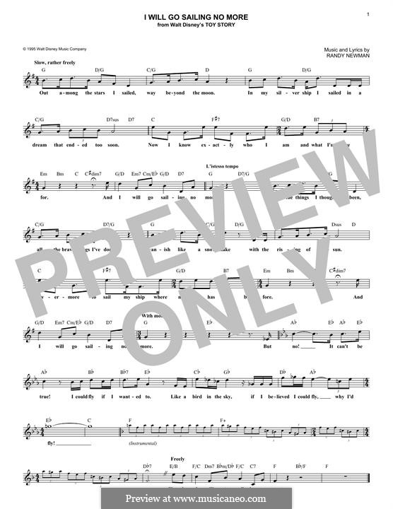 I Will Go Sailing No More: melodia by Randy Newman