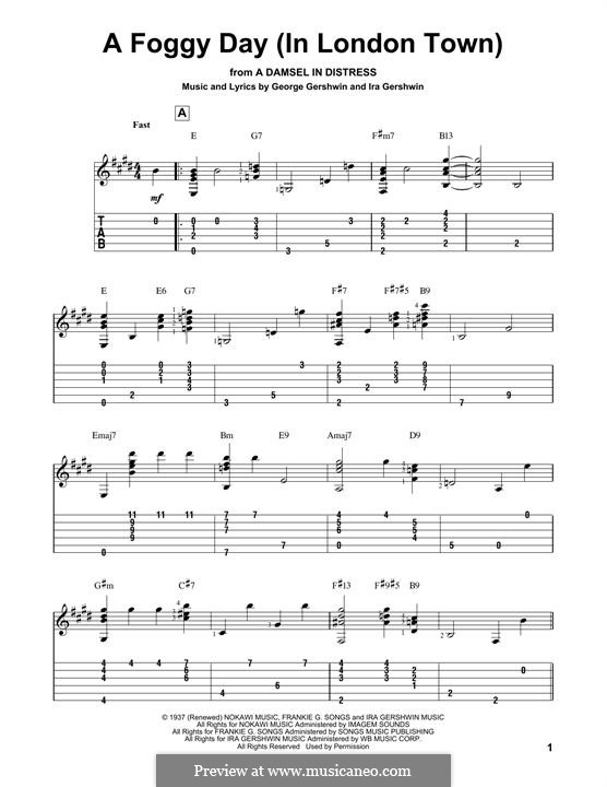 A Foggy Day (In London Town): Para guitarra com guia by George Gershwin