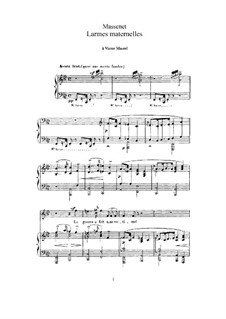 Larmes maternelles: para voz alta e piano by Jules Massenet