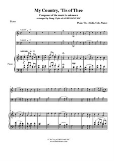 My Country, 'Tis Of Thee (America): para trio de pianos by folklore