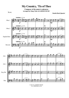 My Country, 'Tis Of Thee (America): Para quarteto double reed by folklore